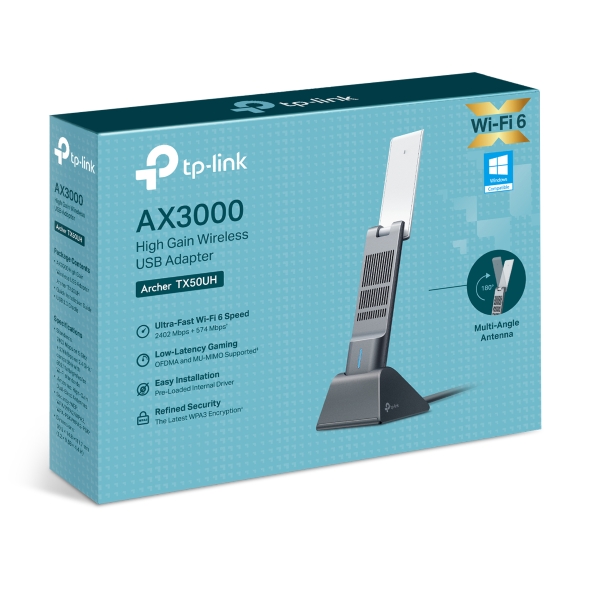 PLACA DE RED USB WIFI ARCHER TX50UH P.REDW USB AX3000 D.BAND HIGH GAIN 2 ANT TP-LINK -
(1841) - PLACA10175